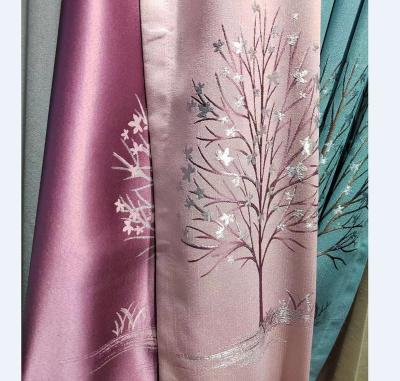 China Blackout Factory Sales Super Soft Drapely 2.8m Width Jacquard Two Side Blackout Curtain Fabric for sale