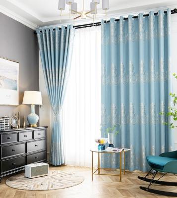 China Cheap 100% European Style Blackout Jacquard Fabric Curtain Textiles Anti-Static Polyester for sale