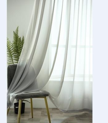 China Factory Sale Directly Supply Ready Running Scratch Proof Double Faced Warm Light Gray Sheer Curtain Fabric for sale