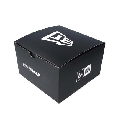 China Recyclable Luxury Black Square Baseball Cap Packaging Box Hat Gift Boxes With Lid for sale