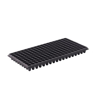 China Hot Vegetable Growing Tray Flower Plant Hydroponics Seedling Tray Black Flat Plastic Nursery Seedling Microgreens Seed Plug for sale