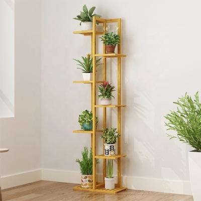 China CLASSIC Wooden Bamboo Flower Ladder Display Rack Stand Plant Stand for sale