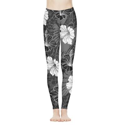 China Polynesian Breathable Gym Gaiters Factory Direct Plumeria Printing Yoga Pants Fitness And Yoga Wear for sale