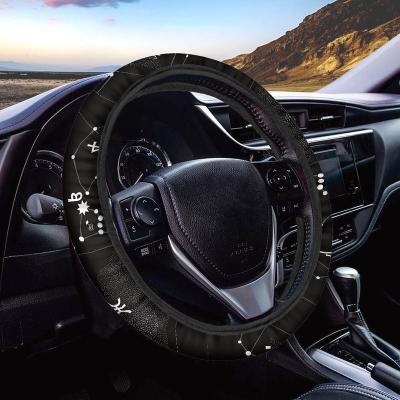 China New Arrival Perfectly Fit Link Dye Printed Auto Universal Car Accessories Custom Car Steering Wheel Cover Fit Steering Wheel Cover Protector for sale