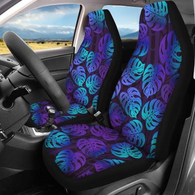 China Entryway Luxury 5PCS Custom Fashion Set Purple Tribal Pattern Printing Hibiscus Car Seat Cover Cheap Car Seat Cover Set for sale