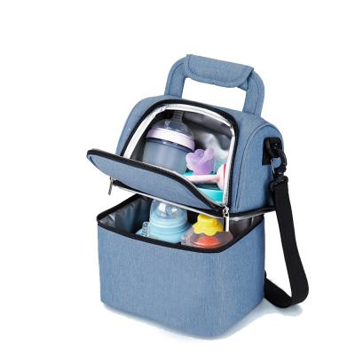 China Fashion Double Layers Waterproof Lunch Bag With Adjustment Shoulder Strap For Kids Or Children for sale