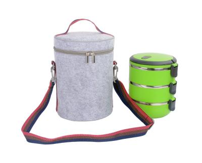 China Insulated Felt Fabric Insulated Lunch Cooler Bag for sale