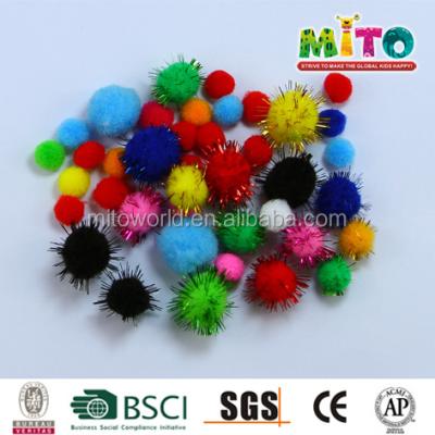 China DIY handcraft 200pc 10mm pom poms with glitter tape easy crafts for sale