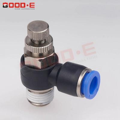 China Easy To Connect JSC Casting Round Male Head Plastic Brass Elbow Hose Pneumatic Air Push Connector Fitting for sale