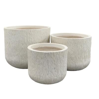 China Minimalist White Luxury Concrete Planter Pot For Home And Office Decoration With Texture for sale