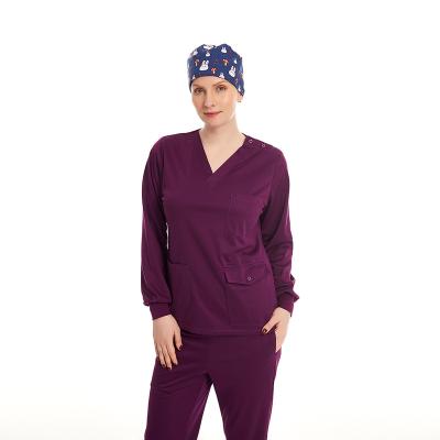 China Stretch / Slim Fit Sleeve Womens Medical Uniforms / Tunic / Jogger Long Scrub Sets Hospital Uniform Nurse Scrubs for sale