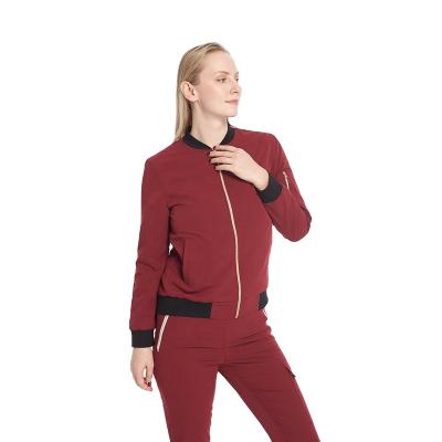 China Stretch Fleece Clothes Jogger Jacket Uniforms Sets Hospital Beauty Salon Spa Workwear Ladies Reception Work Suit for sale