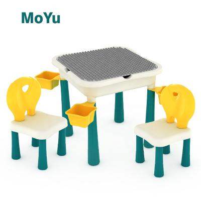 China Activity Table Activity Table Set Bricks Building Blocks Large 1 Chairs & Toy Play Table Includes 66PCS Block Slide Compatible for sale