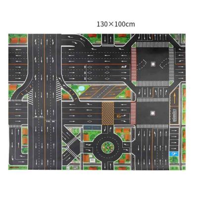 China Large Toy 130*100CM Educational Area Rug Waterproof Studying Mat Children Traffic Parking Lot Amusement Game Card Mat for sale