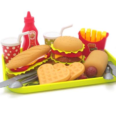 China Pretend Play Toys Collapsible Combo Food Toys Burger and Matching Food Play Set for Kids Food Playing Kitchen Set Toys for sale