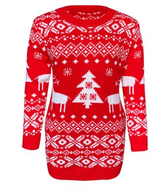 China Autumn And Winter Christmas Theme Women's Breathable Popular Clothing Amazon Knitted Christmas Funny Sweater Long Sleeve Sweater for sale