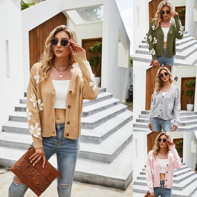 China 2021 breathable European border and American loose knitted college s clothing CIA news autumn and winter cardigan jacket style women for sale