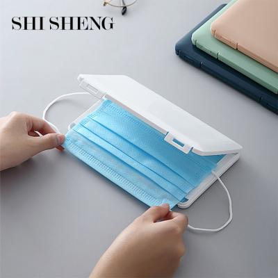 China SHI SHENG High Quality Plastic Portable Case Holder Portable Container Disposable Mask Storage Box for sale