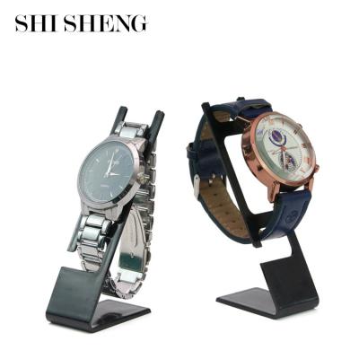 China SHI SHENG Luxury L-Shaped Black Plastic Hairpin Stand Watch Display Stand Creative Display Jewelry Props for sale