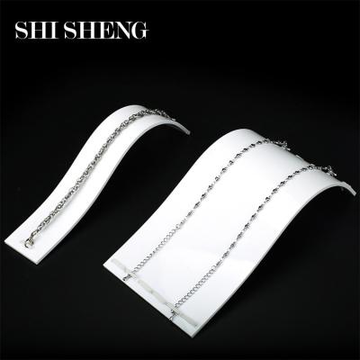 China SHI SHENG Hot Sale Custom Durable Acrylic White Necklace Jewelry Display Rack Stand For Necklace for sale