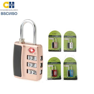 China TSA 552 Chang Hao Factory 3 Digits TSA Lock Luggage Padlock Zinc Alloy Combination Locks for sale