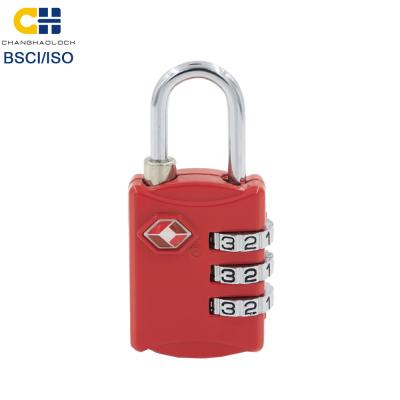 China Customized logo on lock body or package is accept high quality 3 digit luggage tsa lock travel security brand combination padlock for sale