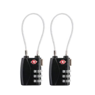 China TSA-719 2pcs zinc alloy twin cable padlock TSA keyless racing padlock colored padlock for sale