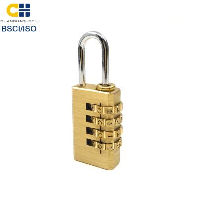 China 4 Digit Brass Card Slider Brass Pad Lock Brass Color CH-04K for sale