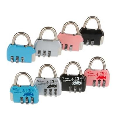 China CH-13A Zinc Alloy 3Dial Changing Combination Lock Luggage Password Zinc Alloy Zipper Lock for sale