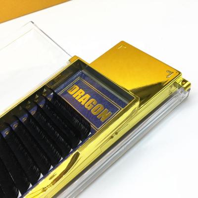 China Long Dragon Lash Vendor Wholesale Dark Natural 0.07 Volume Eyelash Extension Supplies PBT Lash Trays Private Label Soft Korean Handmade Mink for sale