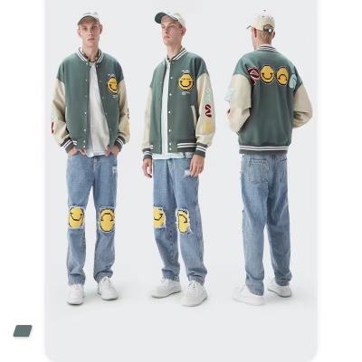 China Viable wholesale OEM appear custom college logo embroidery street mens unisex bomber jacket for sale