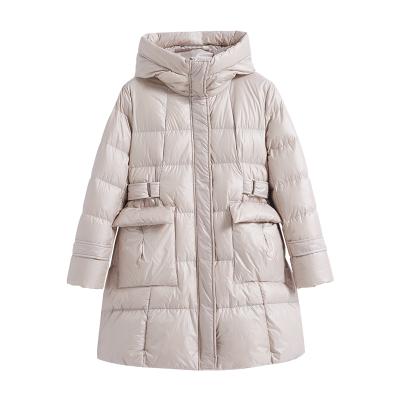 China Viable Plus Size Down Jacket Women Winter Outerwear Slim Warm White Ladies Coat Hood Stand Collar K032 for sale