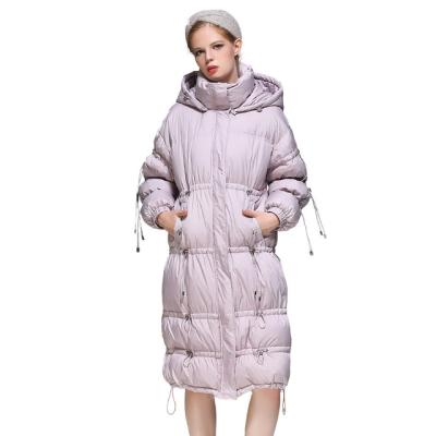 China 2021 New Arrival 90% Viable White Duck Down Jacket Women Winter Coat Hooded Thick Warm Ladies K2001 Long for sale