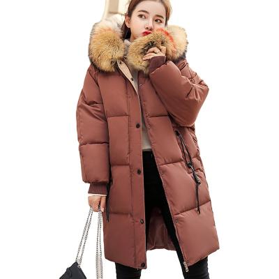 China New fashion women's long sections winter real Fox thick cotton waterproof warm hooded parkas fur down jacket coat for sale