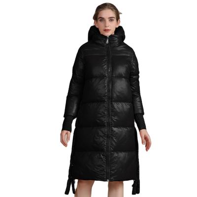 China Anti-wrinkle 2021 QIUCHEN ready to ship fashion winter women plus long szie bubble hooded fluffy fur coats for sale