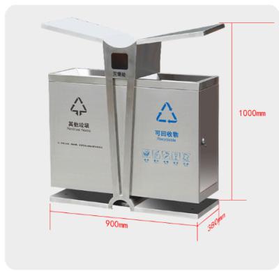 China Stain Sustainable Trash Can Factory Wholesale Outdoor Garbage Matching Box Stainless Steel Trash Can School Community Trash Can for sale