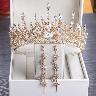 China Wedding tiara crown bridal wedding accessories new birthday crown tiara headdress princess luxury baroque tiara for sale