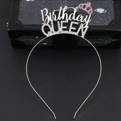 China Alloy+Rhinestone Happy Birthday Party Princess Queen Hair Band Girls Birthday Tiara Crown For Sale for sale