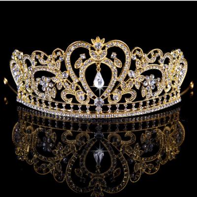 China Cake Topper Gold Crowns Tiaras Metal Princess Crown Bridal Wedding Birthday Party Prom Pageant for sale