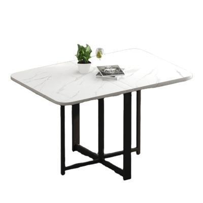 China Extendable Best Workmanship Dining Table Top Black Stone Inlay Work 20kg Marble Expansion Table for sale