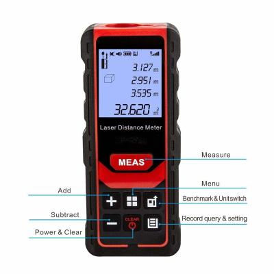 China Hot Selling Laser Testing Equipment Handheld Infrared 100m Distance Meter For Building Construction 13.5*7.5*5mm for sale