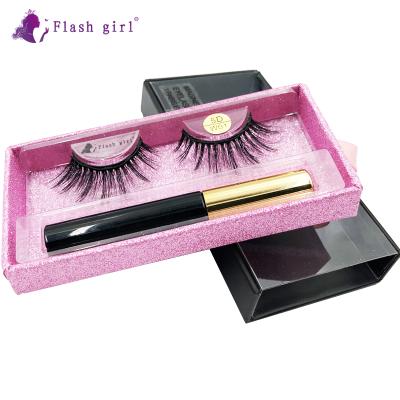 China 1 Pair Series Natural Soft Instant Mink Girl's Magnetic Eyelashes And Liquid Eyeliner With Luxurious Gift Packaging for sale