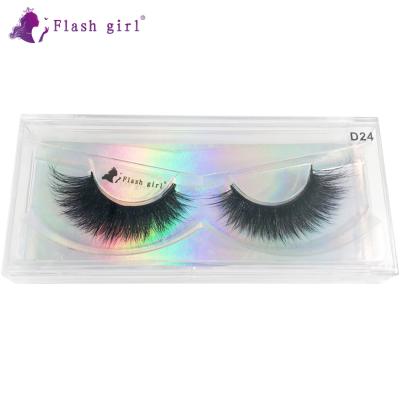 China D24 3D Series 100% Natural Instant Wholesale Girl D Long Long and Thick Real Handmade Mink Lashes for sale