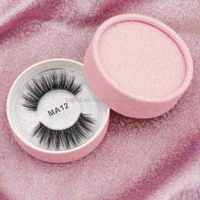 China Wholesale Natural Feeling Eyelash One Pair Mink Eyelashes 3D Silk Protein Lash Lashes With Pink Gift Box for sale