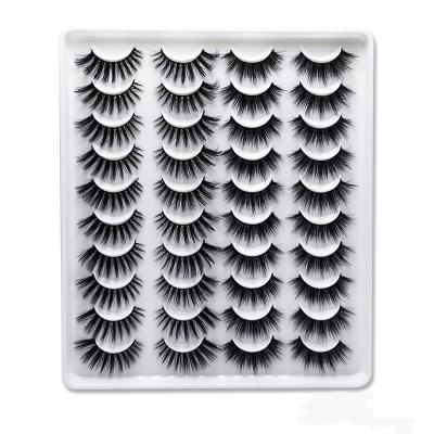 China Free Shipping Wholesale Good Quality Natural Long False Eyelashes 20 Pairs Super Soft 3D Mink Eyelashes for sale