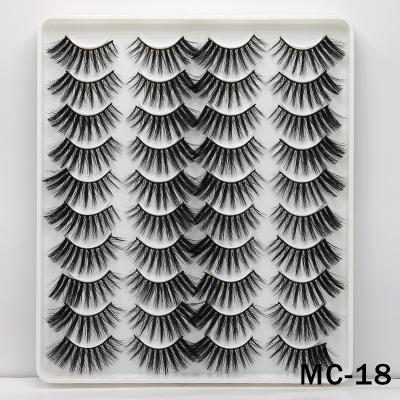 China Newest 20 Pairs Hot Selling Natural Eyelashes 20pairs/tray 3D Set Mink Eyelashes Free Shipping Pairs for sale