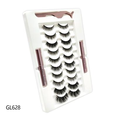 China 10 Pairs Thick High Quality Magnetic Eyelashes Mixed Styles Double Magnetic Eyeliner Beauty Makeup for sale