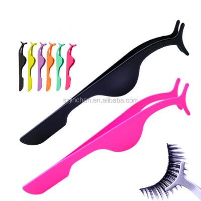 China Private Label Stainless Steel 8 Colors False Eyelash Tweezers Lashes Applicator for sale