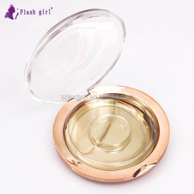 China 7 Color Round Eyelash Packaging Box Size Used Quality 3D Mink Eyelashes Private Label Box Custom Packaging for sale