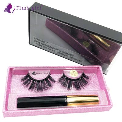 China Natural Soft Most Popular Magnetic Lashes 5D-W Series Long Lashes And Eyeliner Natural Magnetic Suit for sale